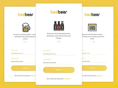 iOS App login screen app beer design icon illustration ios mobile sketch ui ux