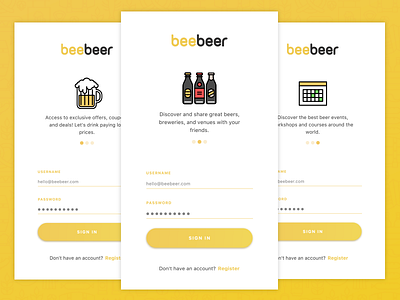iOS App login screen app beer design icon illustration ios mobile sketch ui ux