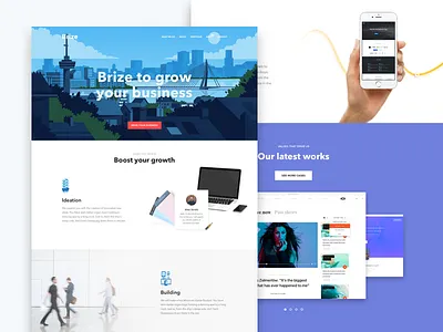 Brize homepage brize fireart fireart studio homepage illustration main page ui ux web