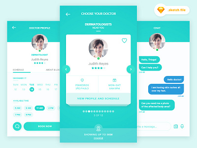 Medical App UI android app calendar freebie interface ios medical mobile schedule sketch ui ux