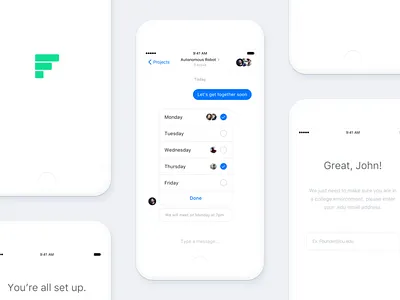 Founder app blue button cta founder header ios mobile mockup white