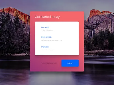 Daily UI 001 - Sign Up Form daily ui design designuser interfacephotoshop sign sign up sing ui uidaily up upminimalistmaterialmaterial