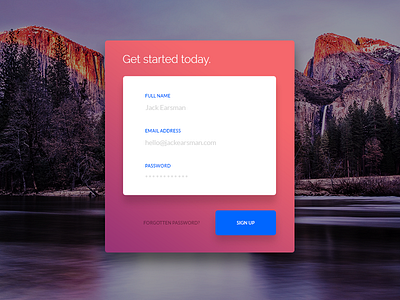Daily UI 001 - Sign Up Form daily ui design designuser interfacephotoshop sign sign up sing ui uidaily up upminimalistmaterialmaterial