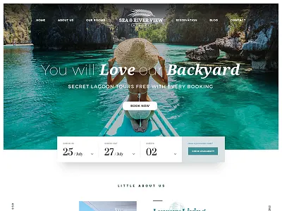Luxury Tropical Resort Hotel Landing Page Design booking design hotel luxury modern paradise resort tropical ui ux web web design