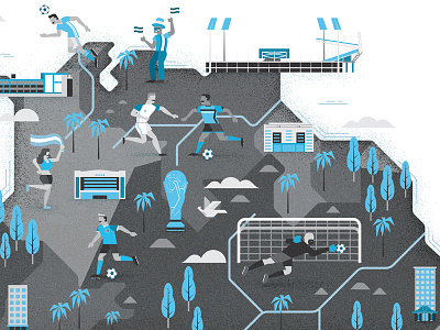 World Cup Qualifiers cup fans flag football map players soccer stadium trees trophy