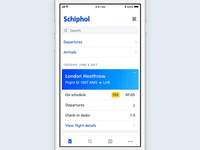 iOS 11 concept airport app boarding pass flight ios ios11 iphone qr code schiphol