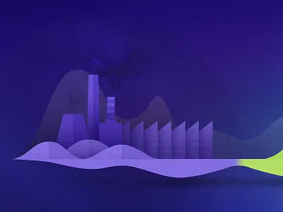 vector illustration ecology environment factory gradient illustration vector