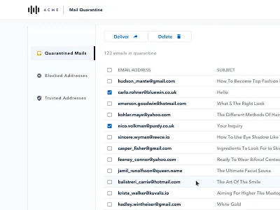 Mail Quarantine client email email client web web app webapp