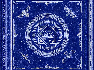 Flock bandana birds deco desert hawk owl sky stars