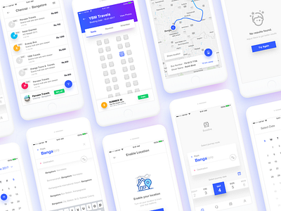Bussline ticket booking app app app design book calendar empty state filters location search ticket ticket booking ticket booking app tracking