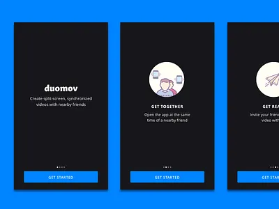 Duomov Onboarding clip create fun ios iphone make mobile social tape ui ux video