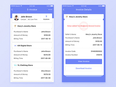 E-invoice app e invoice flat invoice ui ux