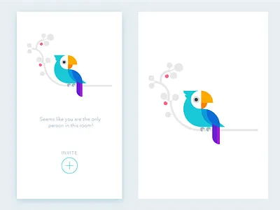 Invite App Screen add chat app illustration invite screen parrot