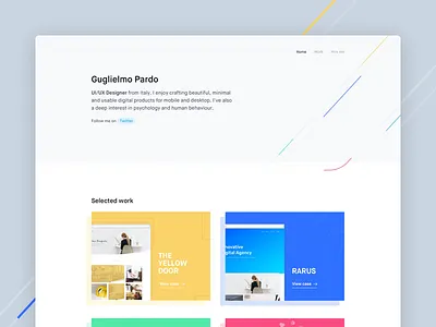 Personal Website 2017 case study clean designer homepage minimal portfolio website