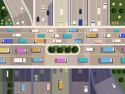 Traffic jam illustration