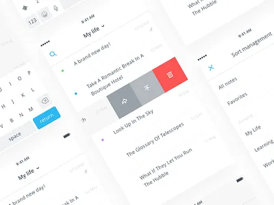 Note App app blog clean colors grid minimalism type typography