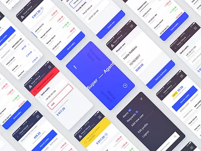 super ── agent app banking clean finance flat lowend minimal modern ui ux