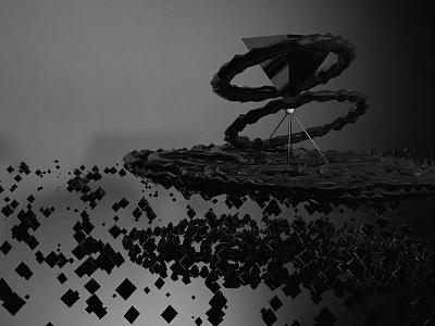 Basic Geometry Galaxy 3d black c4d flying rings geometry particles rendering white