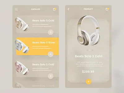 Headphones App app color e commerce headphone headphones mobile product shop store ui ux
