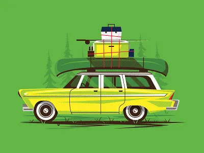 Kinkaider Brewing Co. - Moscow Mule beer boat car fishing grass halftone outdoors reflection road trip tree wagon