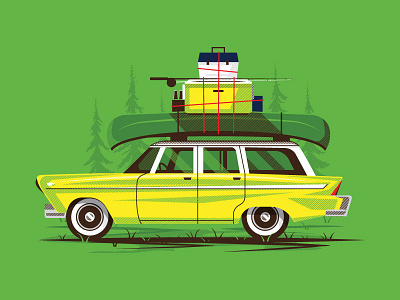 Kinkaider Brewing Co. - Moscow Mule beer boat car fishing grass halftone outdoors reflection road trip tree wagon