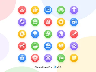 Channel Icon For v7.0 app cartoon channel color game icon movie sports ui