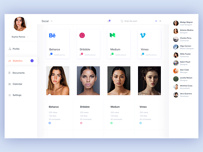 Dashboard app dashboard date dribbble minimal profile social ui white