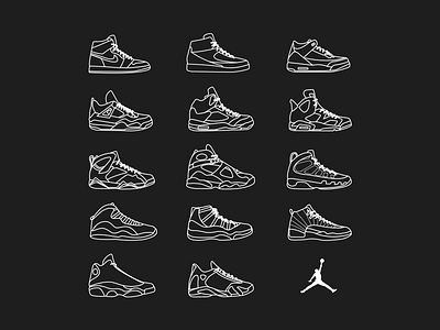 Jordan Timeline basketball icons illustration jordan jordan brand nba nike sneakers
