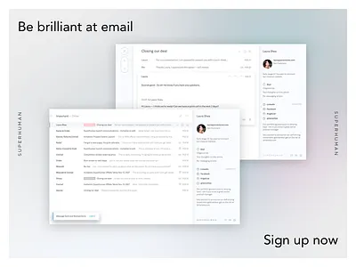 Be brilliant at email — Superhuman design email flat iphone mobile page superhuman ui ux visual web website