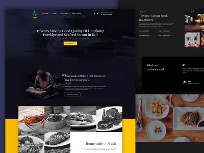 Warung Laota Website bali chinese dark dimsum food fresh hongkong landing page restaurant seafood ui website