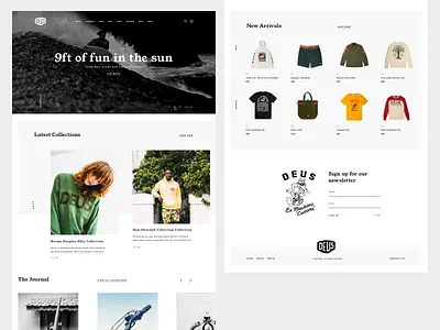 Deus Ex Machina bike blog brand deus deus ex machina ecommerce landing motorbike online store surf ui web design