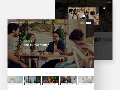 Thingser Landing page blog clean landing page live posts news social template trending ui ux web app website design