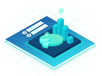 Business Intelligence Application Explainer Illustration bi chart data collection data mining illustration isometric monitoring reporting statistics ui ux zajno