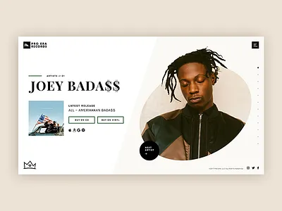 Pro Era Records cream design hip hop music ui ux web