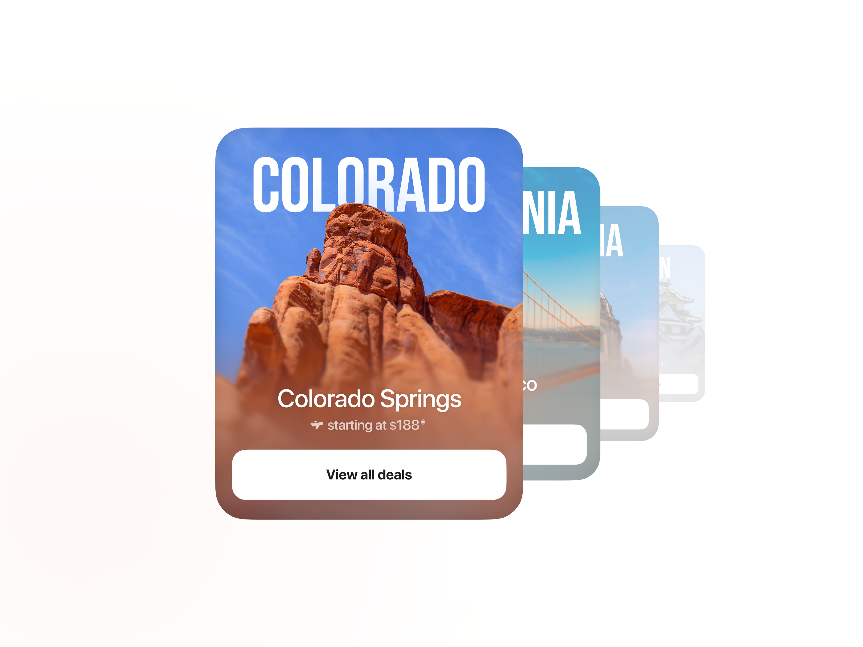 Travel Destination Cards cards countries flight flights graphic design illustration image mobile app travel ui ux visual web design