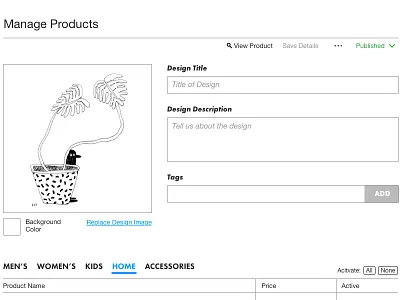 Edit Products - Toolbar Concept artist shops threadless