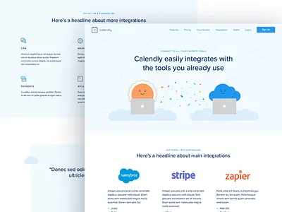 Calendly Integrations focus lab illustration integrations scheduling web design website