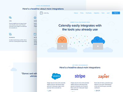 Calendly Integrations focus lab illustration integrations scheduling web design website