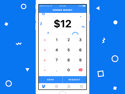 Venmo - Create Transaction calculator input ios iphone math money party shapes payment sketch venmo