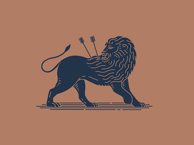 Valiant Barbers arrows barbers lion lockup matchbook monoline vintage