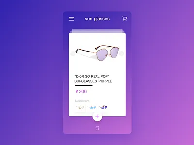 Sun glasses purple～ flat glasses ios11 purple sun ui ux