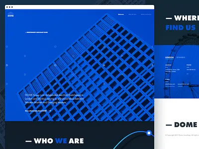 DOME One Page dark design interface ui web web design