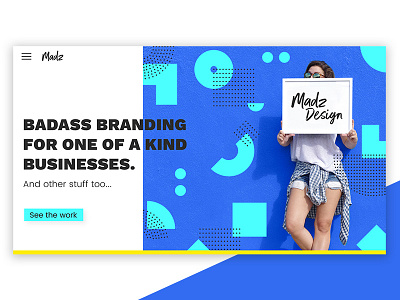 Madz Design Portfolio Website Redesign geometric pattern landing page layout photography style portfolio portfolio website ui web design web layout website