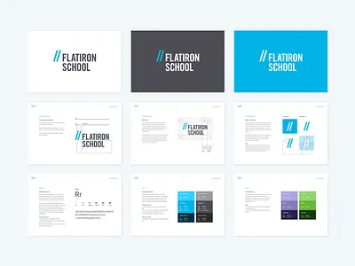 Flatiron School Brand Style Guide brand brand guidelines brand style guide color palette flatiron school logo logo anatomy roboto rules style guide styleguide typography