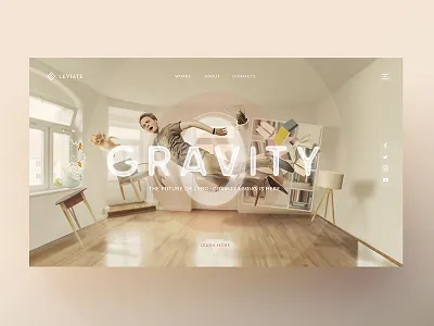Landing Page Theme Exploration cover page gravity interface landing page levitation theme ui ux web