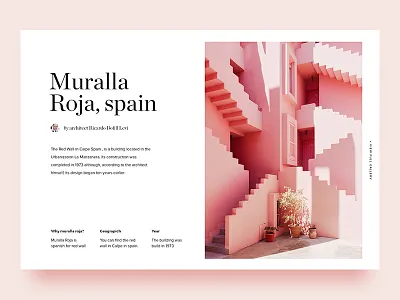 Muralla Roja animation architecture pastel serif spain ui