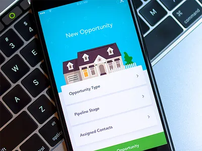 Mobile CRM - Create an Opportunity app crm house illustration interface ios real estate step ui ux