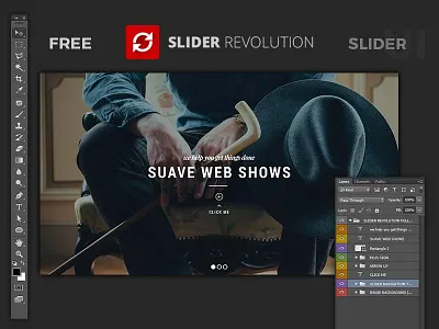 FREE PSD SLIDER UI - Slider Revolution Fullscreen Wordpress free freebie modern photoshop psd revolution slider themepunch ui ux web