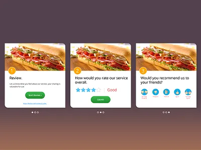 Review Popup screen-Daily UI carousel daily ui feedback food ui manish dhiman popover popup ratings review subway ux visual design