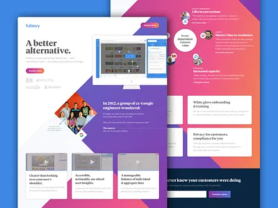 New landing page launch diamonds enterprise fullstory gradient landing marketing page tealeaf